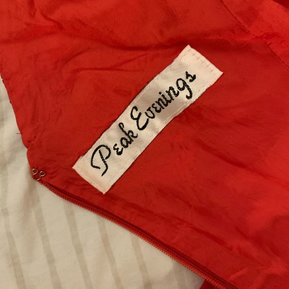 Short Beaded Red Formal Dress (Peak Evening) - Picture 3 of 8